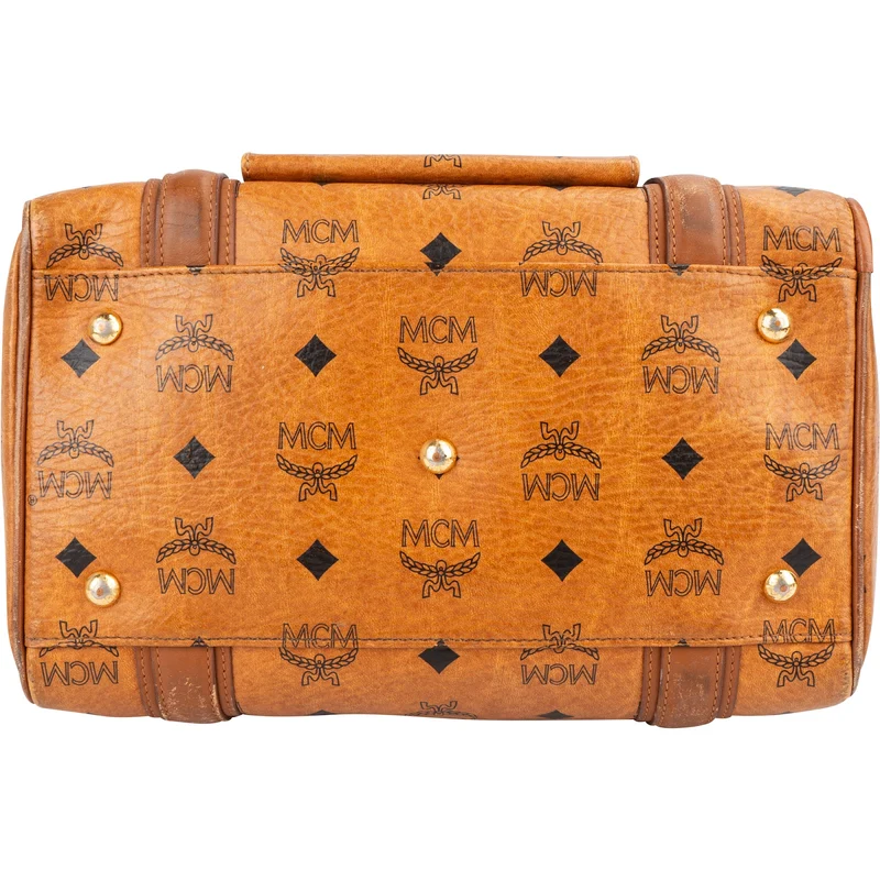 MCM Monogram Visetos Boston Pocket Handbag