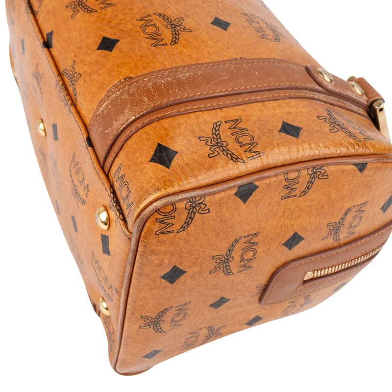 MCM Monogram Visetos Boston Pocket Handbag