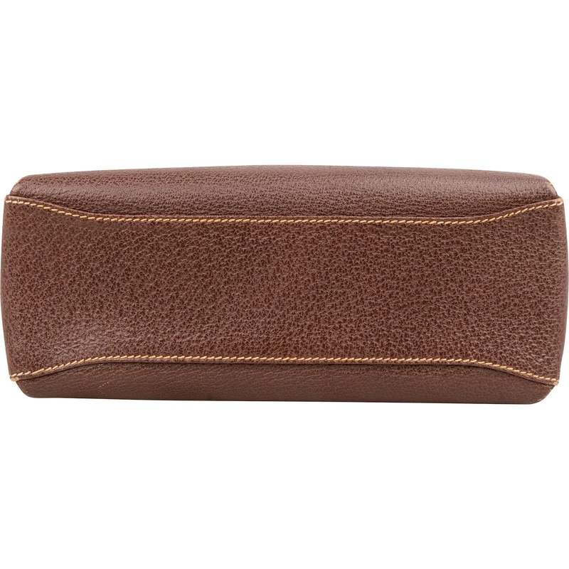 Gucci Brown Leather Bamboo Lock Top Handle Handbag
