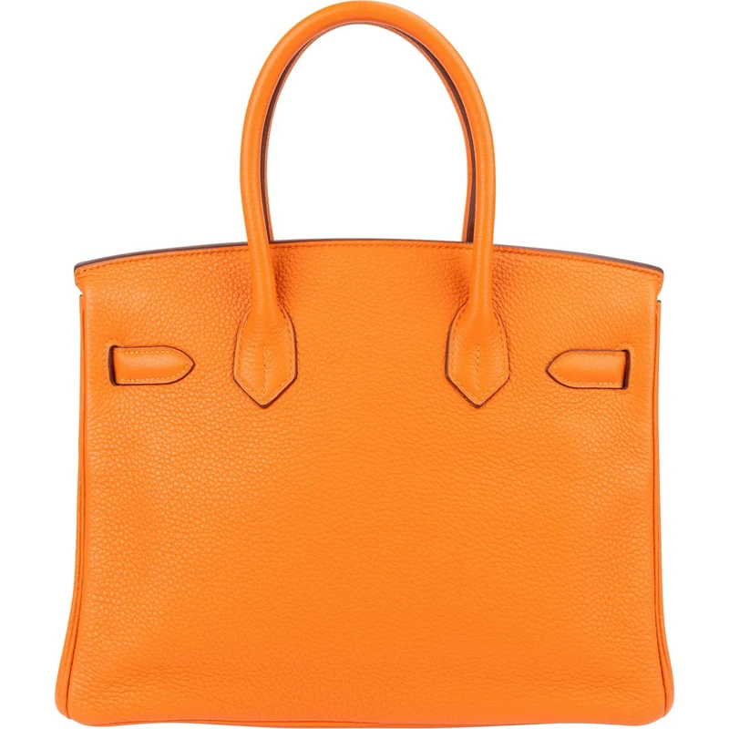 Hermès Orange Togo Leather Palladium Birkin 30 Handbag