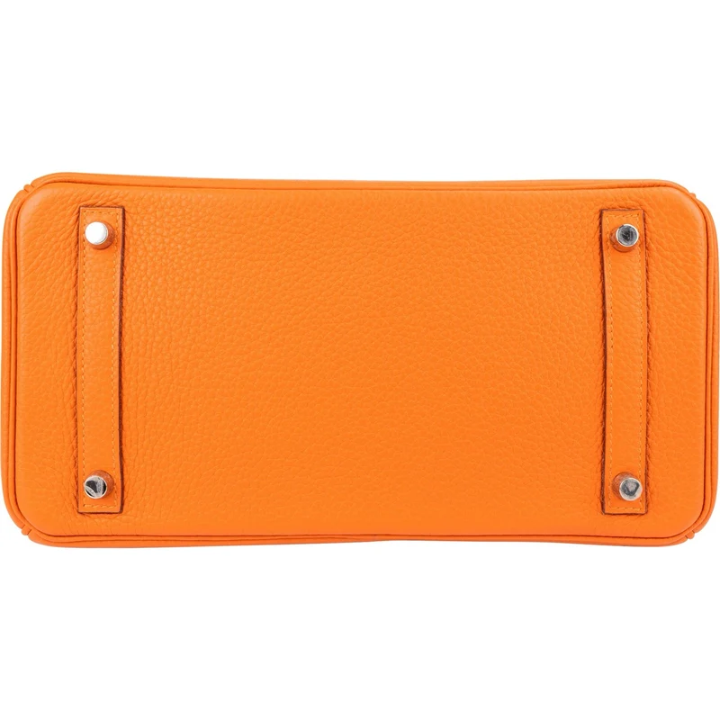 Hermès Orange Togo Leather Palladium Birkin 30 Handbag