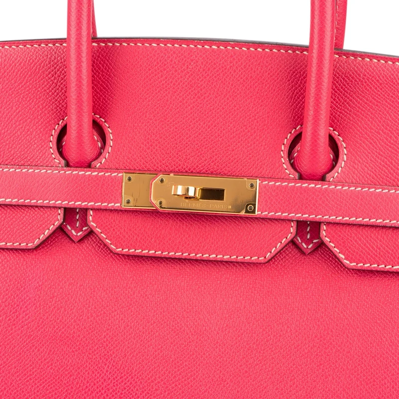Hermès Rose Tyrien Epsom Leather Gold Birkin 35 Handbag