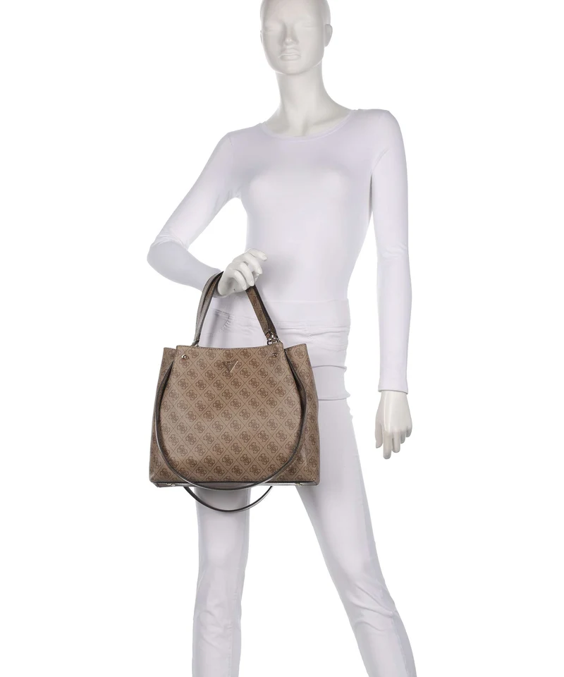 Guess Lorella Girlfriend Logo Handtasche latte logo