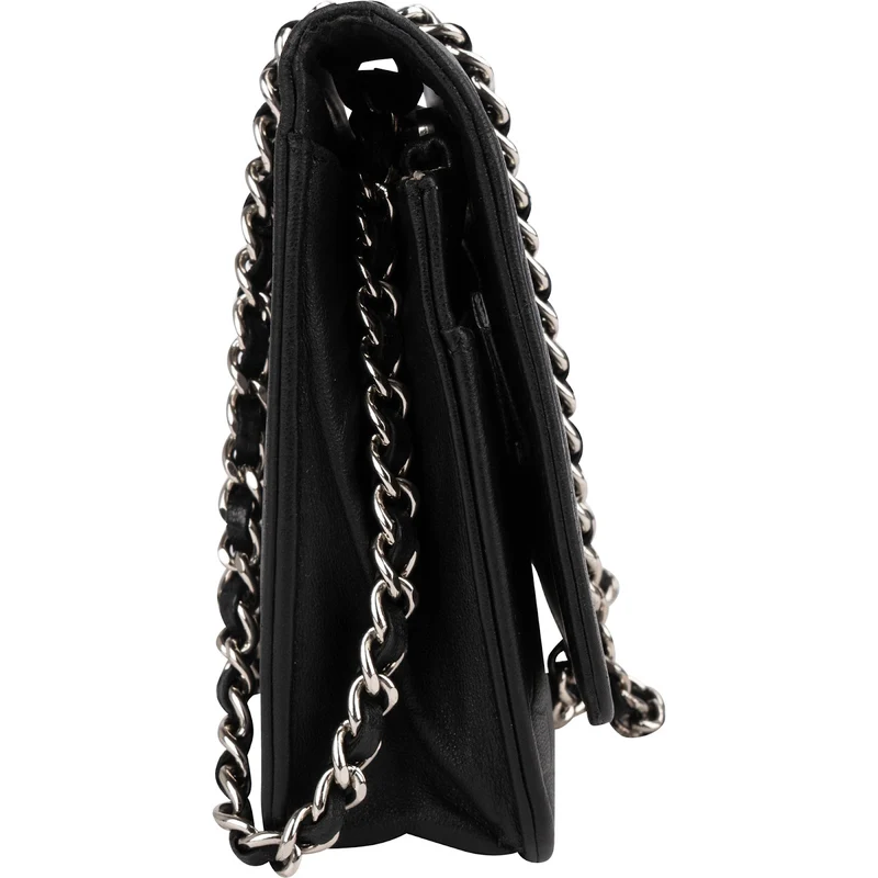 Chanel Camellia Embossed Wallet on Chain Crossbody Bag