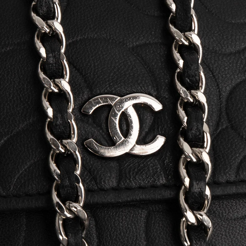 Chanel Camellia Embossed Wallet on Chain Crossbody Bag