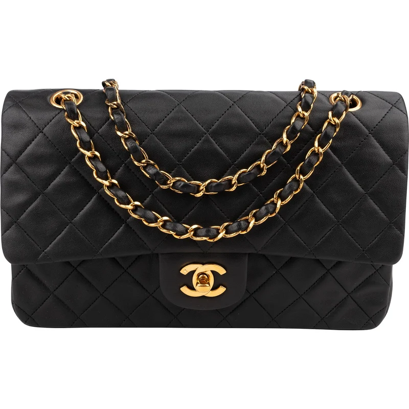 Chanel Quilted Lambskin 24K Gold Medium Double Flap Shoulder Bag