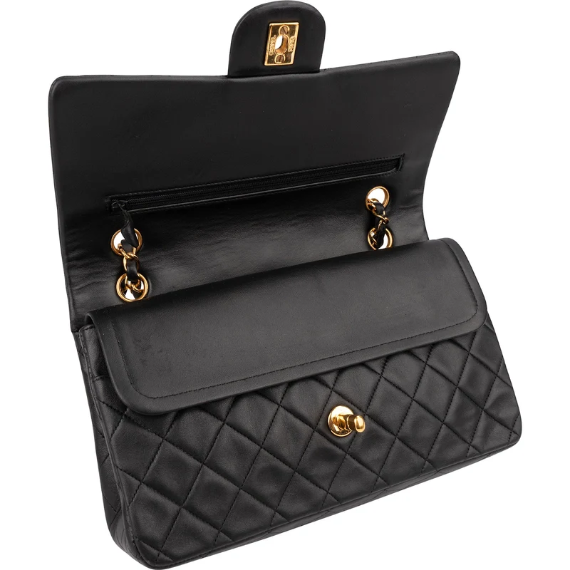 Chanel Quilted Lambskin 24K Gold Medium Double Flap Shoulder Bag