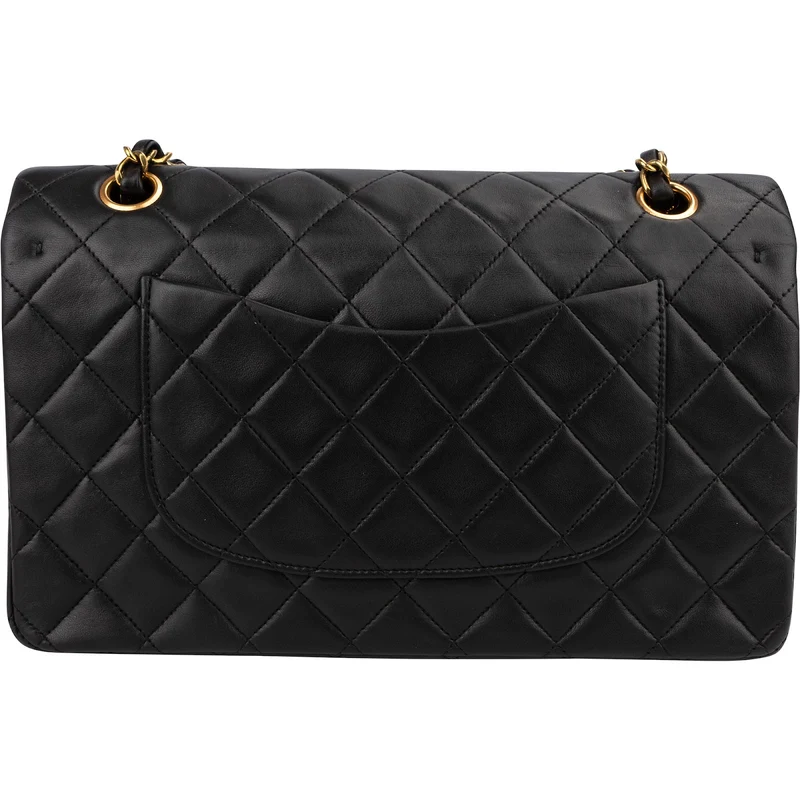 Chanel Quilted Lambskin Medium 24K Gold Double Flap Shoulder Bag