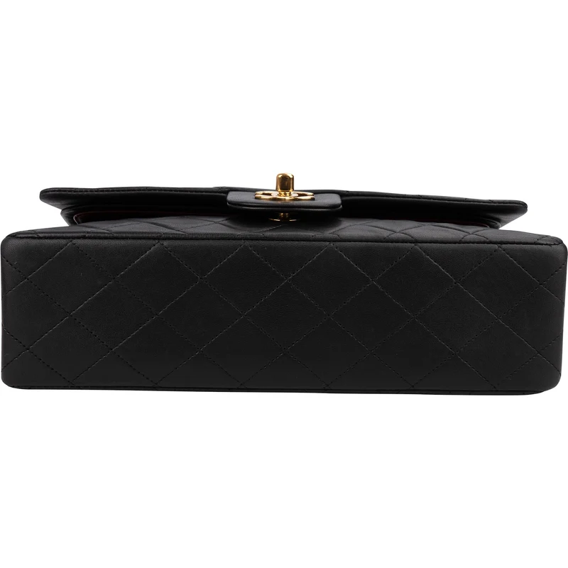 Chanel Quilted Lambskin Medium 24K Gold Double Flap Shoulder Bag
