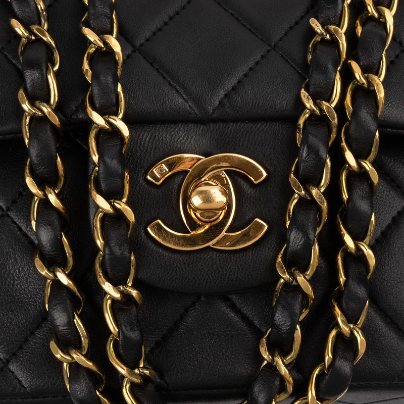 Chanel Quilted Lambskin Medium 24K Gold Double Flap Shoulder Bag