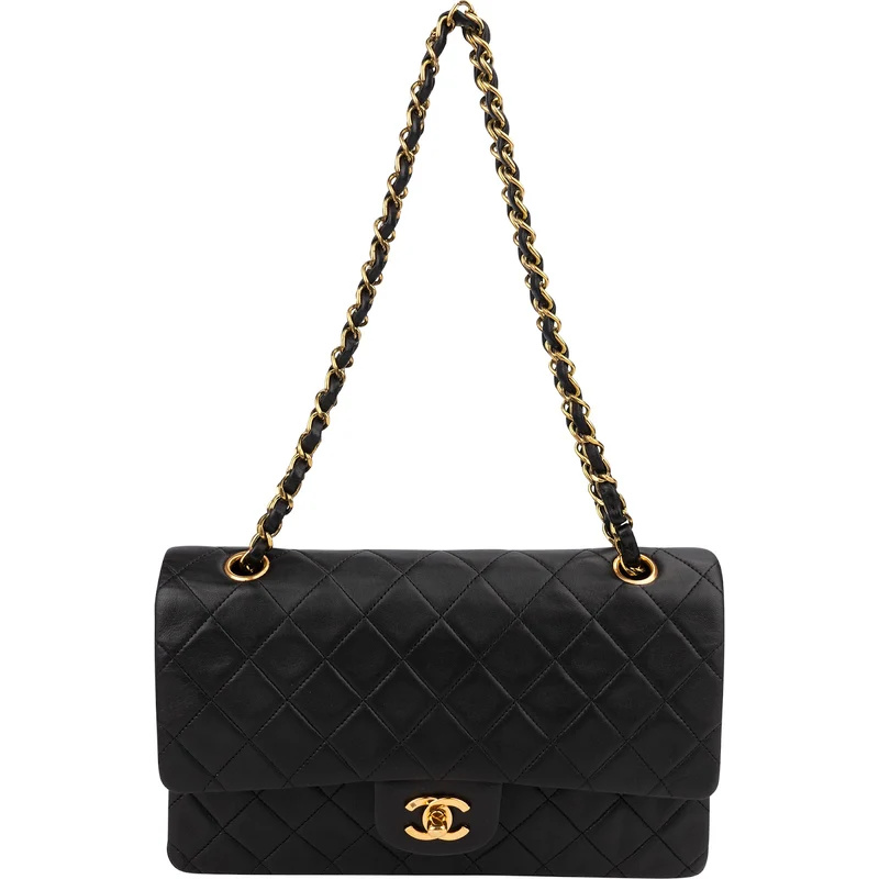 Chanel Quilted Lambskin Medium 24K Gold Double Flap Shoulder Bag