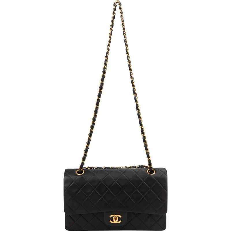 Chanel Quilted Lambskin Medium 24K Gold Double Flap Shoulder Bag
