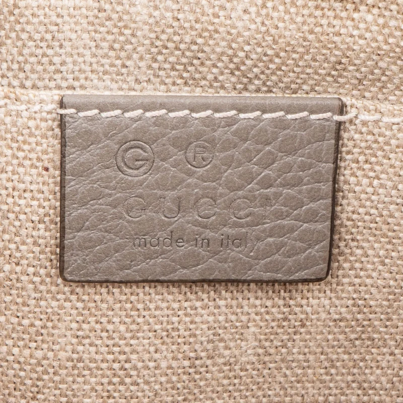 Gucci Grey Leather Bamboo Tassel Clutch