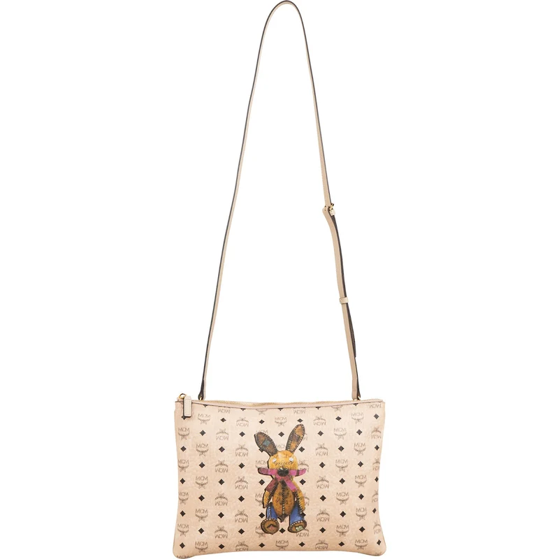 MCM Monogram Visetos Zoo Rabbit Pouch Crossbody Bag