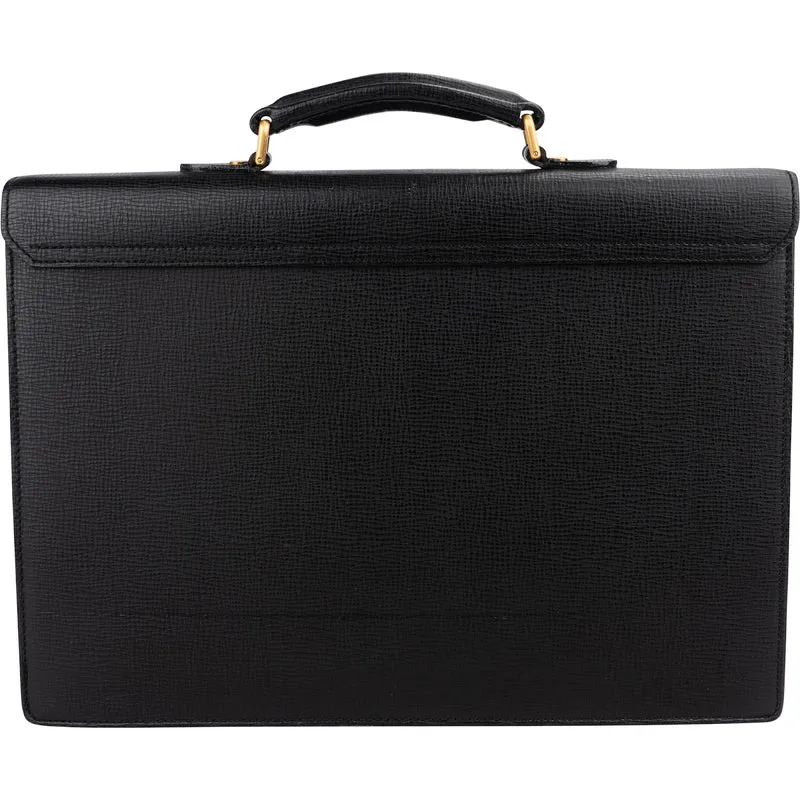 Burberrys Textured Leather Briefcase Handbag