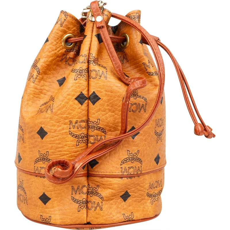 MCM Monogram Visetos Mini Drawstring Bucket Crossbody Bag