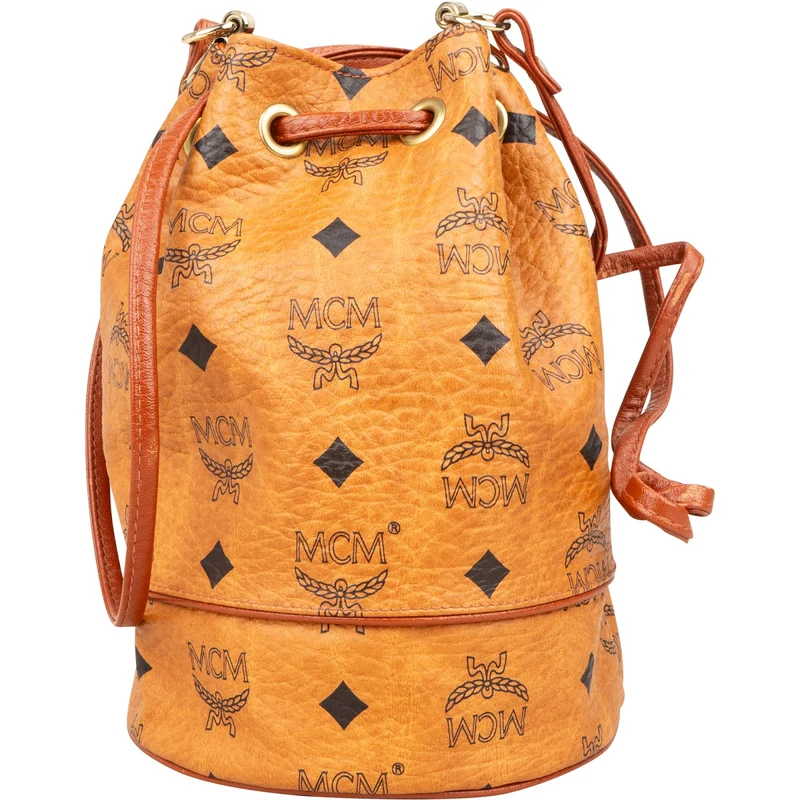 MCM Monogram Visetos Mini Drawstring Bucket Crossbody Bag