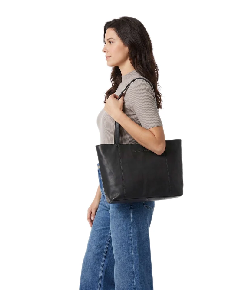 The Chesterfield Brand Wax Pull Up Cow Anira Shopper black