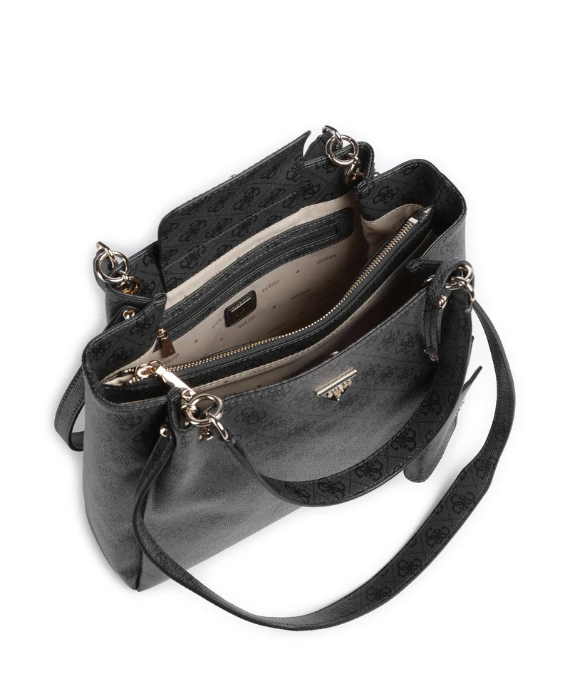 Guess Lorella Girlfriend Logo Handtasche coal logo