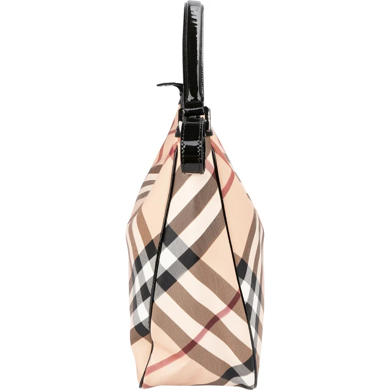 Burberry Nova-Check Monogram Hobo Shoulder Bag