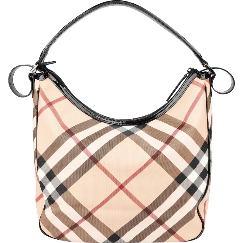 Burberry Nova-Check Monogram Hobo Shoulder Bag