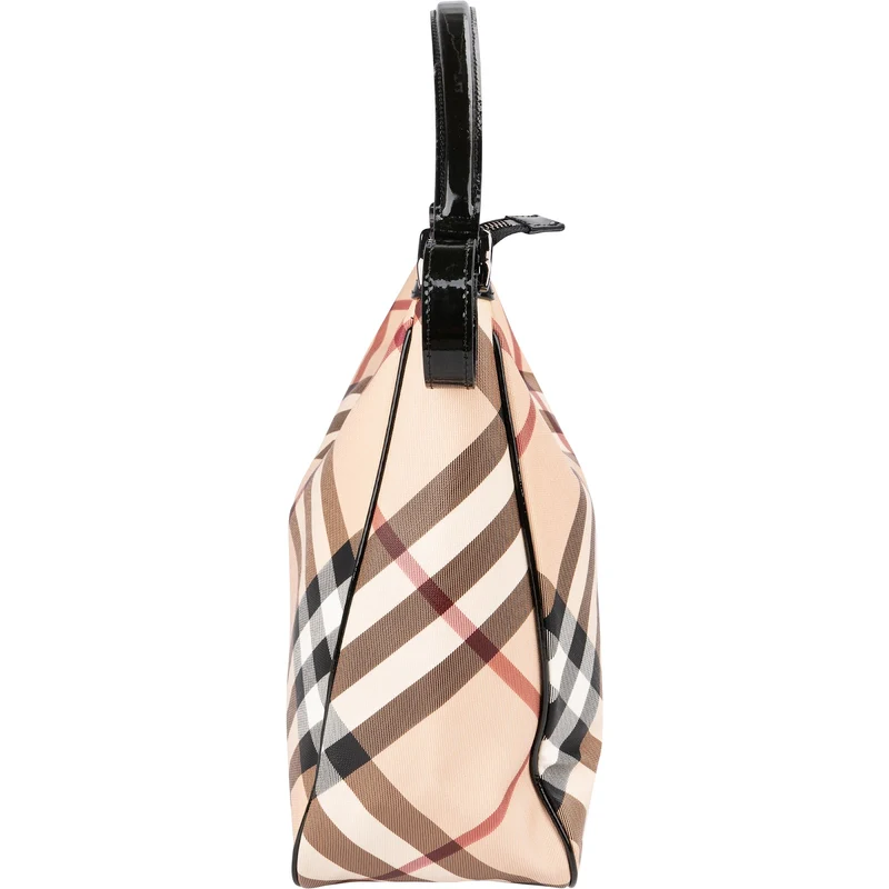 Burberry Nova-Check Monogram Hobo Shoulder Bag