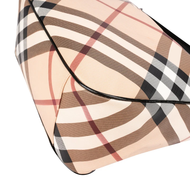 Burberry Nova-Check Monogram Hobo Shoulder Bag