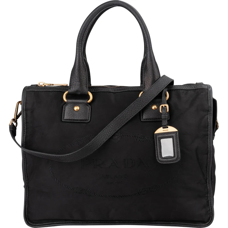 Prada Tessuto Jacquard Ricamo Tote Handbag