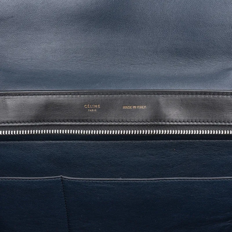 Céline Tricolor Leather and Suede Large Trapeze Handbag