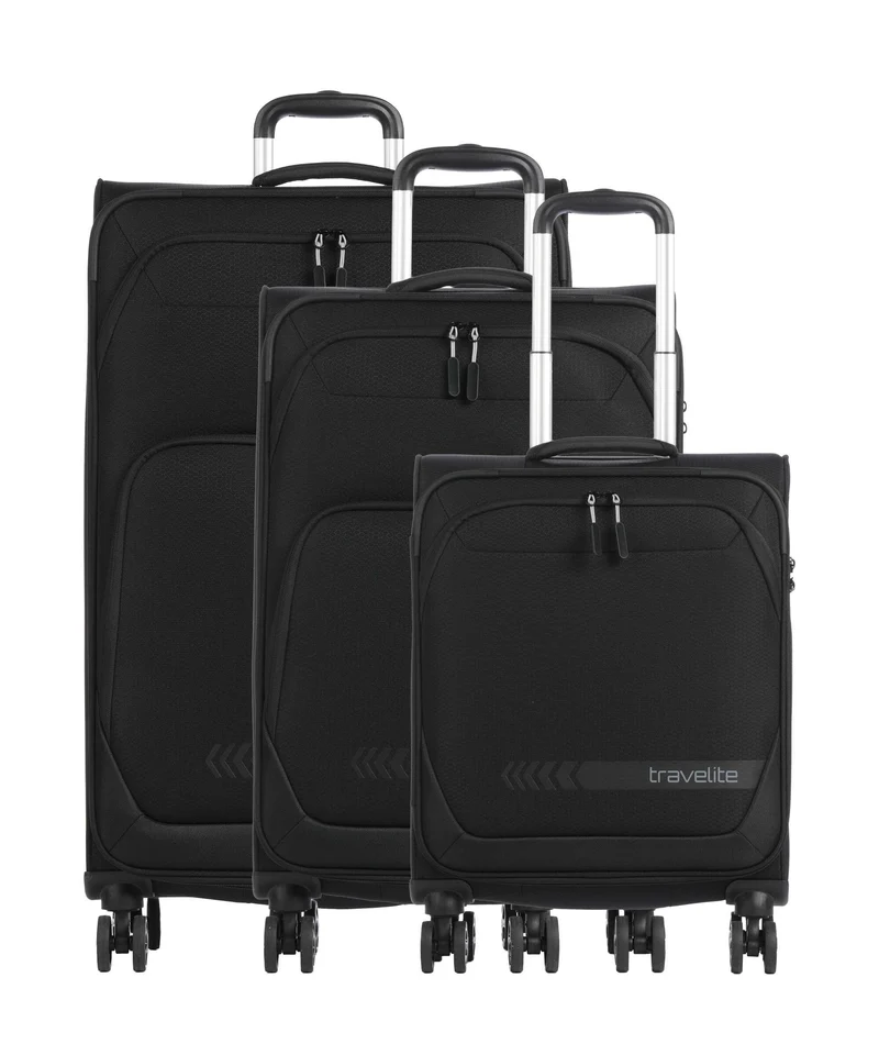 Travelite Kick Off 4-Rollen Trolley Set black