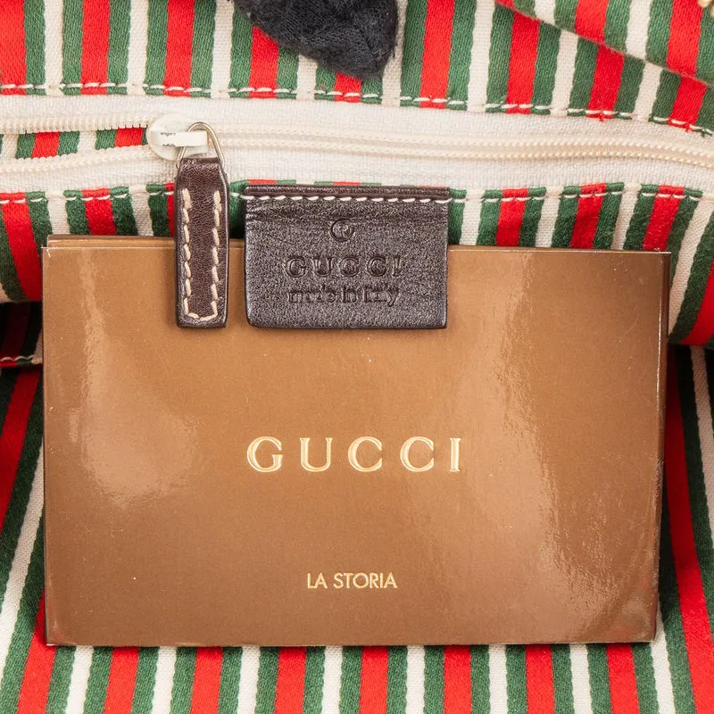 Gucci Monogram GG Canvas D-Ring Interlocking GG Tote Shoulder Bag