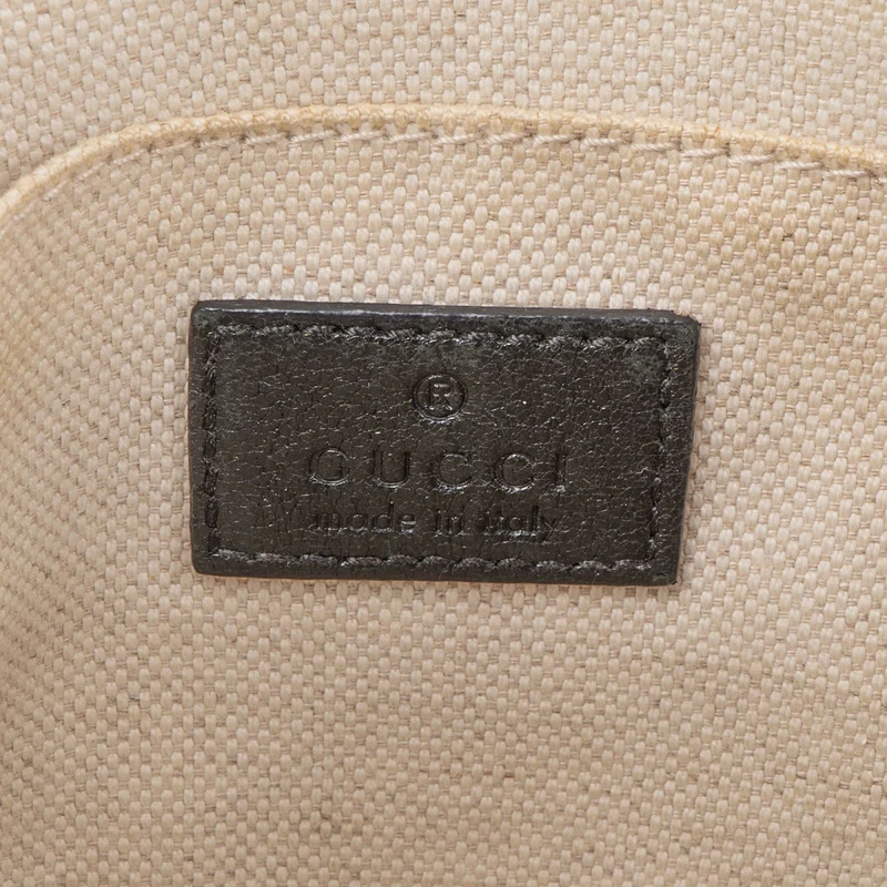 Gucci Black Stitched Calfskin Soho GG Camera Crossbody Bag