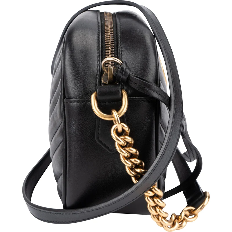 Gucci Matelassé Leather GG Marmont Camera Crossbody Bag