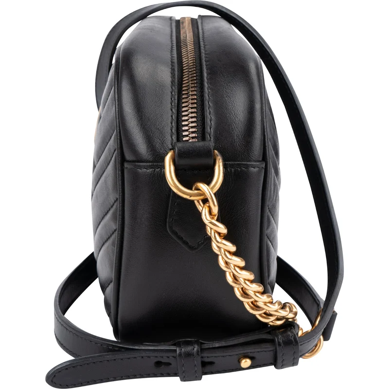 Gucci Matelassé Leather GG Marmont Camera Crossbody Bag