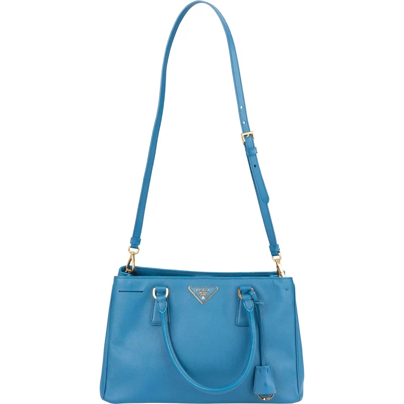 Prada Blue Saffiano Leather Galleria Handbag