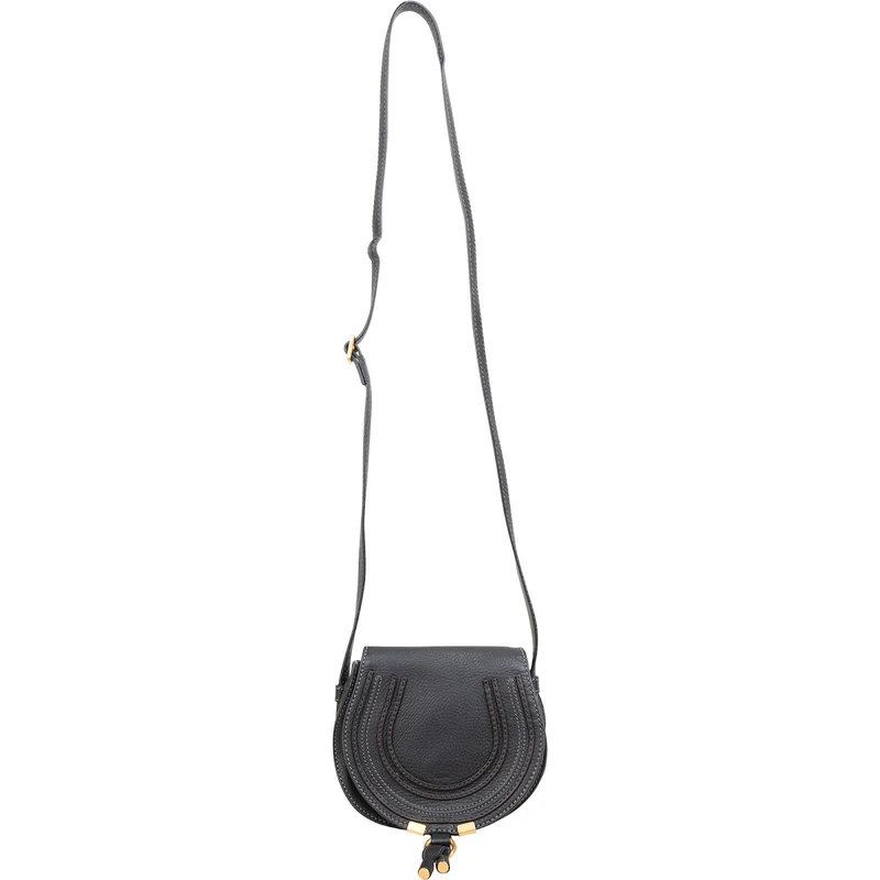 Chloé Grained Leather Mini Marcie Saddle Crossbody Bag
