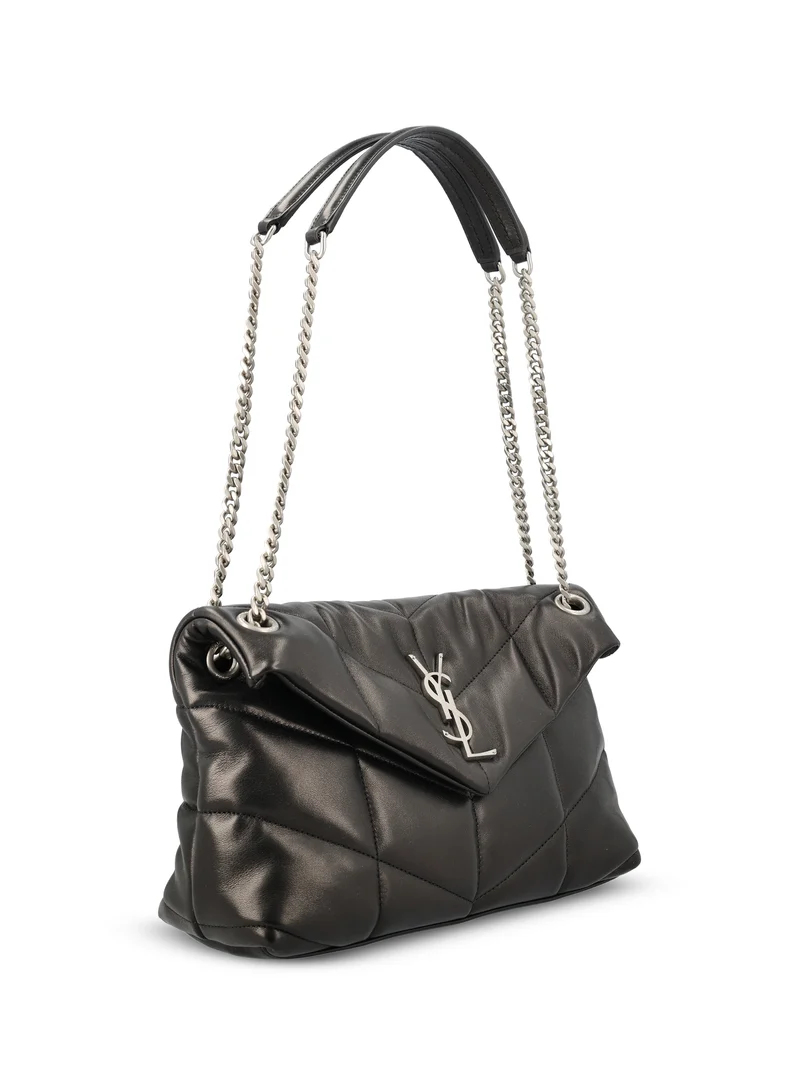 SAINT LAURENT Borsa Puffer Piccola In Pelle