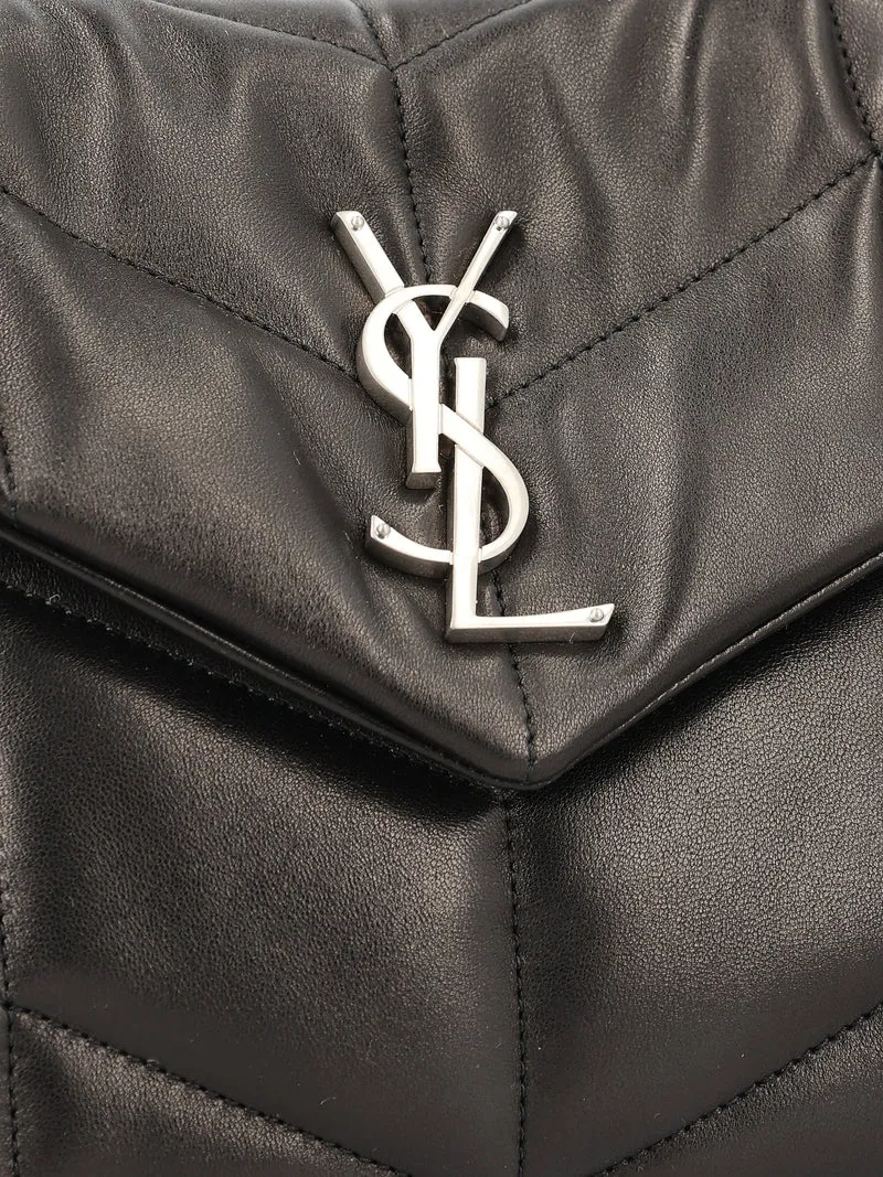 SAINT LAURENT Borsa Puffer Piccola In Pelle