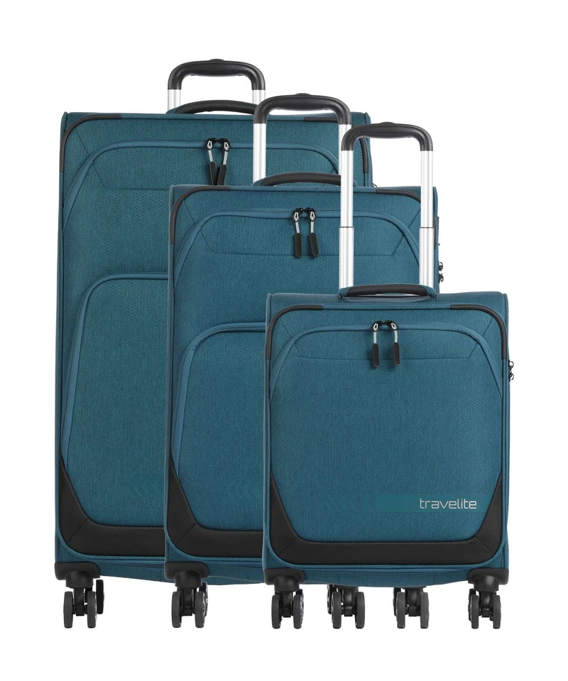 Travelite Kick Off 4-Rollen Trolley Set petrol