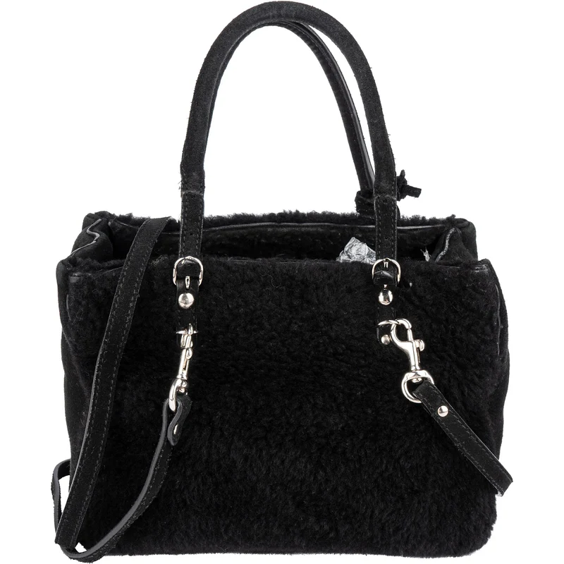 Balenciaga Shearling & Suede Mini Classic City Handbag