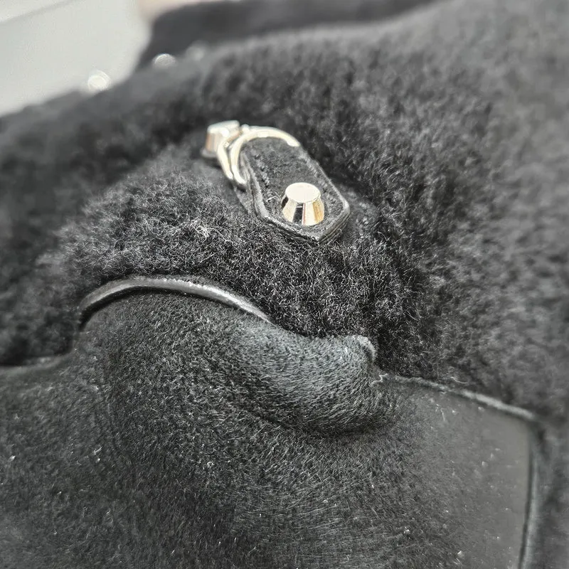 Balenciaga Shearling & Suede Mini Classic City Handbag