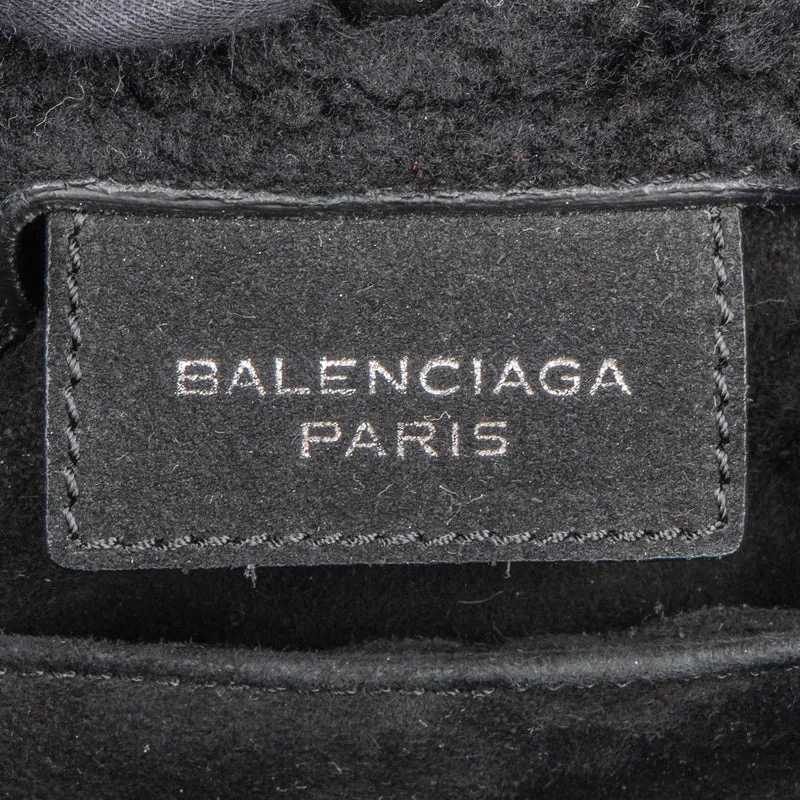 Balenciaga Shearling & Suede Mini Classic City Handbag
