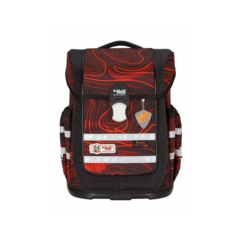 Schulrucksack Set Ergo Complete 4tlg. Drache Schwarz, Rot