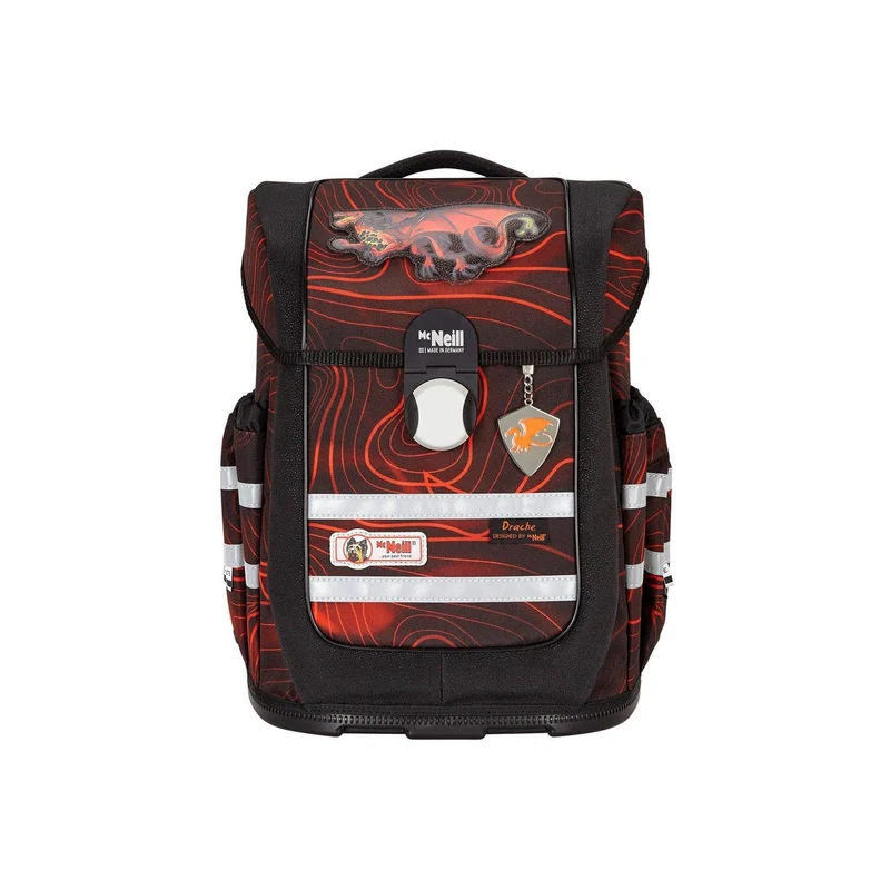 Schulrucksack Set Ergo Complete 4tlg. Drache Schwarz, Rot