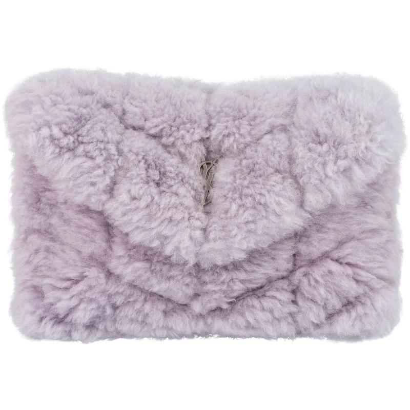 Yves Saint Laurent Shearling Puffer Envelope Clutch