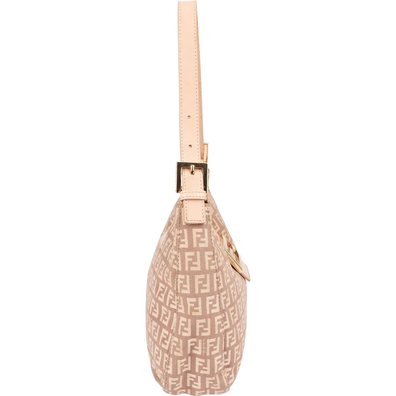 Fendi Monogram FF Zucca Canvas Baguette Buckle Shoulder Bag