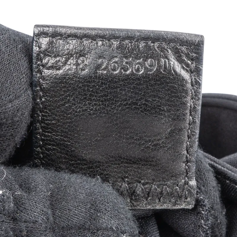 Fendi Black Cotton Baguette Buckel Shoulder Bag