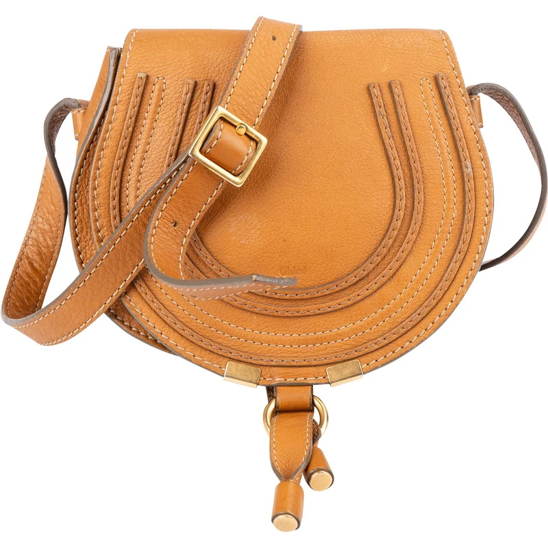 Chloé Grained Calfskin Marcie Saddle Small Crossbody Bag