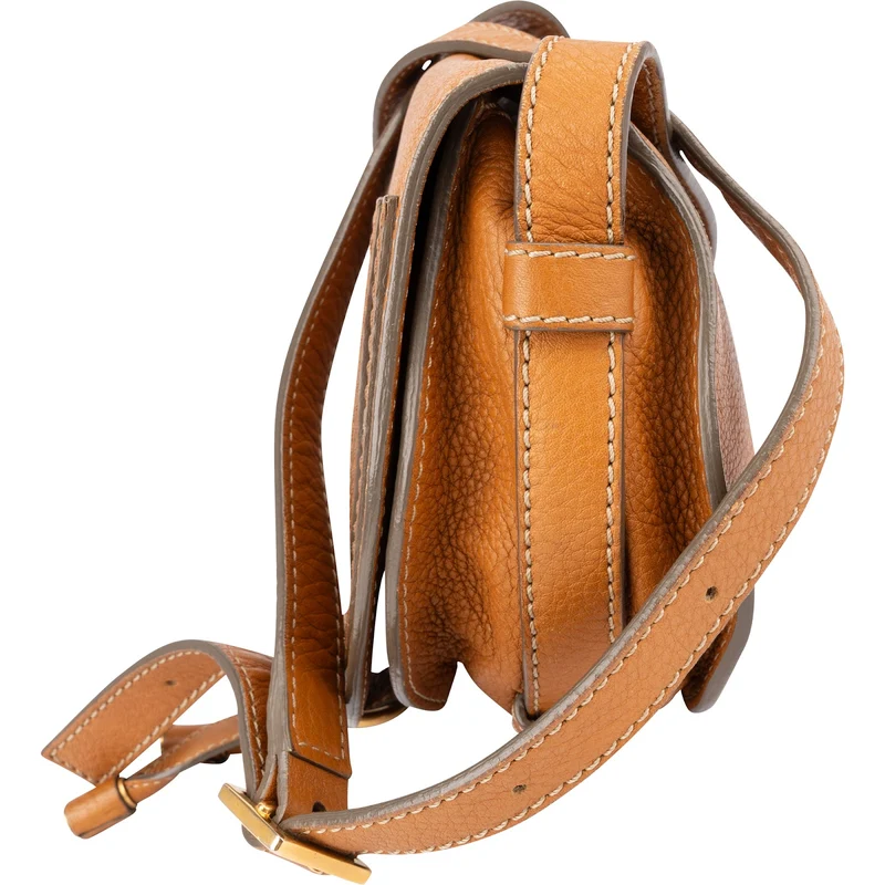 Chloé Grained Calfskin Marcie Saddle Small Crossbody Bag