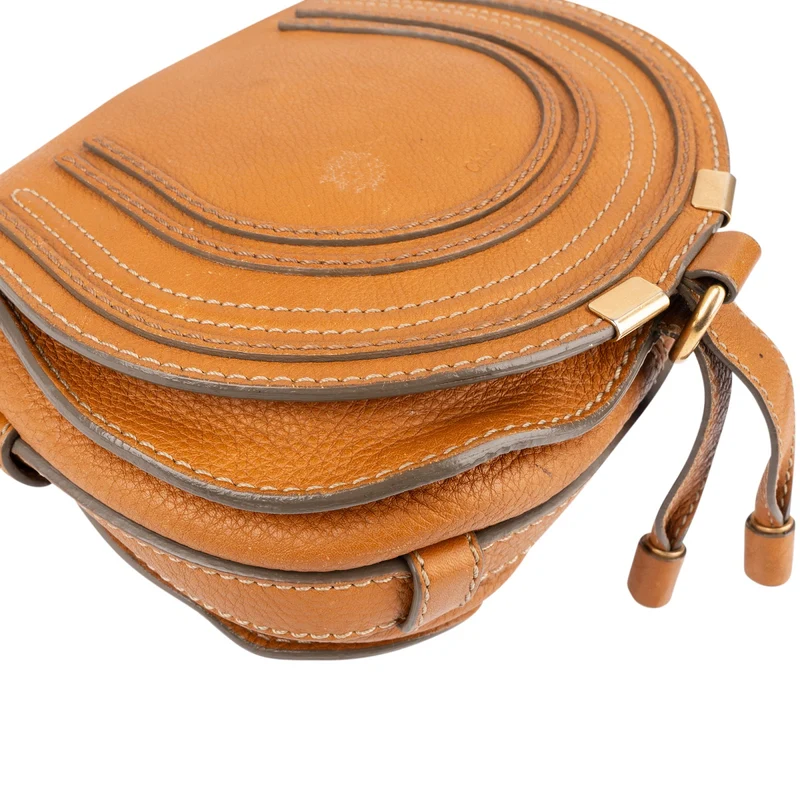 Chloé Grained Calfskin Marcie Saddle Small Crossbody Bag